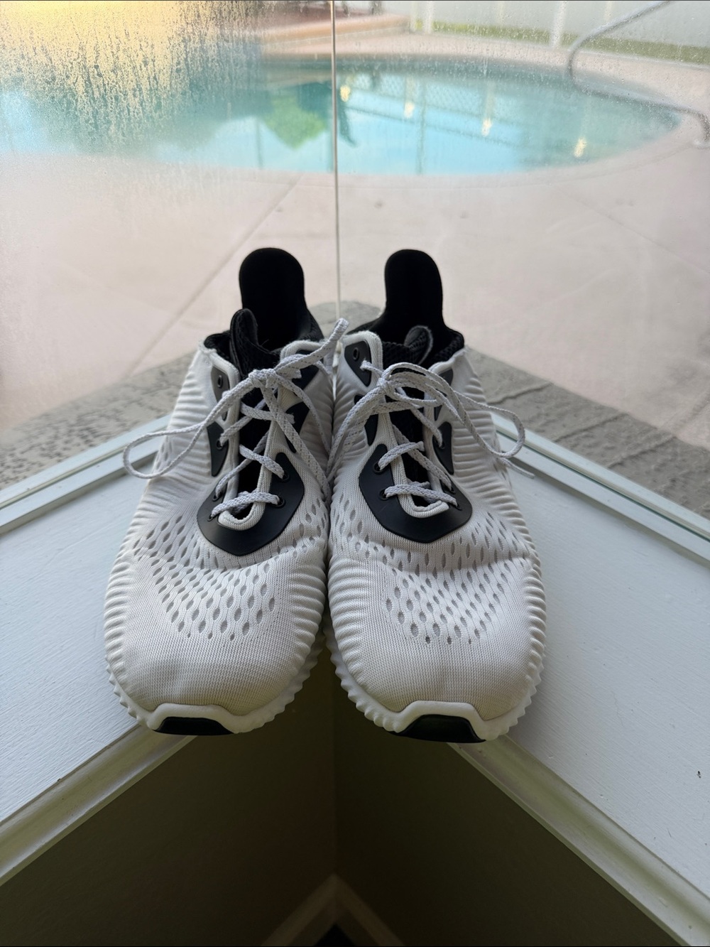 adidas Men’s Alphabounce White and Black Athletic Sneakers - Picture 3 of 13